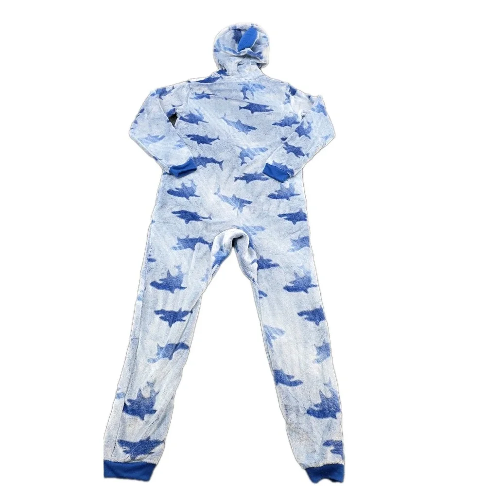 Saint Eve Youth Kids Blanket Hooded Sleeper Pajama‎ Blue Plush Shark